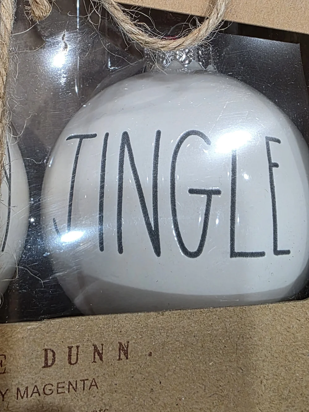 Rae Dunn White 'Santa / Jolly / Holly / Jingle' Ceramic Ornament Set